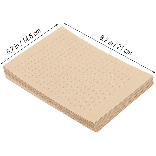 100 ark A5 vintage tomt Kraft brevpapper retro brevpapper
