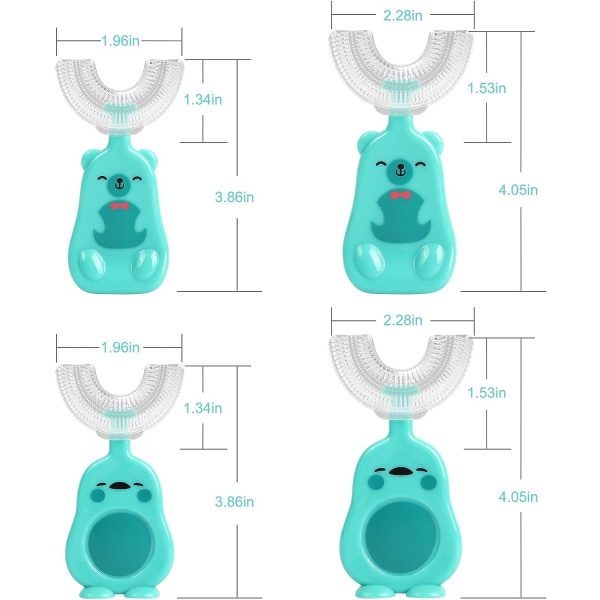 Andeungen U-formet tannbørste for barn (7-12 år), manuell babytannbørste