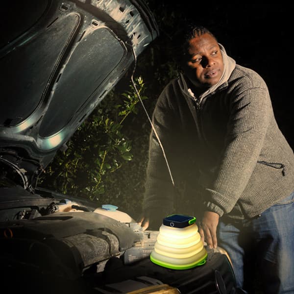 1 Styk Grøn Foldbar LED Lanterne Campinglys Varmt Hvid