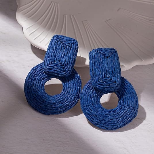 Statement Raffia Øreringe Søde Boho Øreringe Rattan Dangle Øreringe