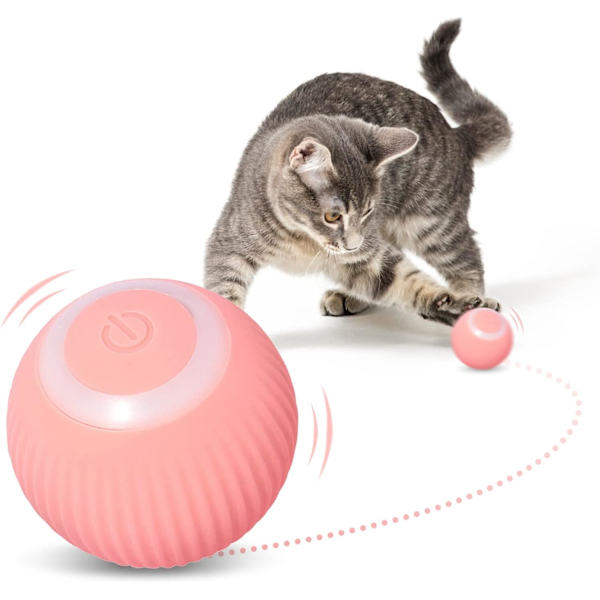 1 st (Rosa) Smart Cat Ball, Interaktiv Kattleksak, 360 Grader