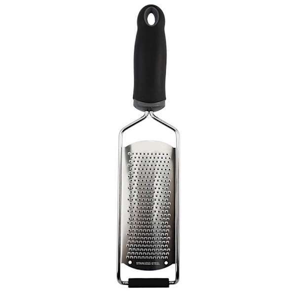 1 sort rustfrit ostegnidder, ergonomisk blødt greb citron