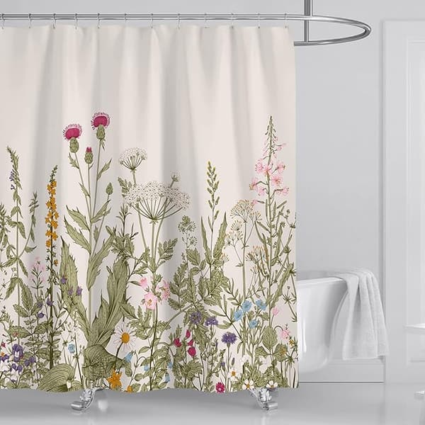Blomster Bruseforhæng (180*180cm) Vandafvisende og skimmelresistent