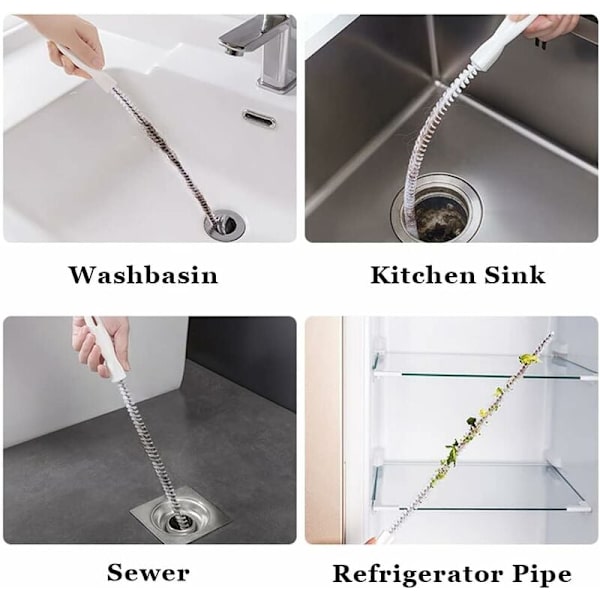 2 stycken avloppsrensningsborste, 45 cm flexibel rörrensningsborste