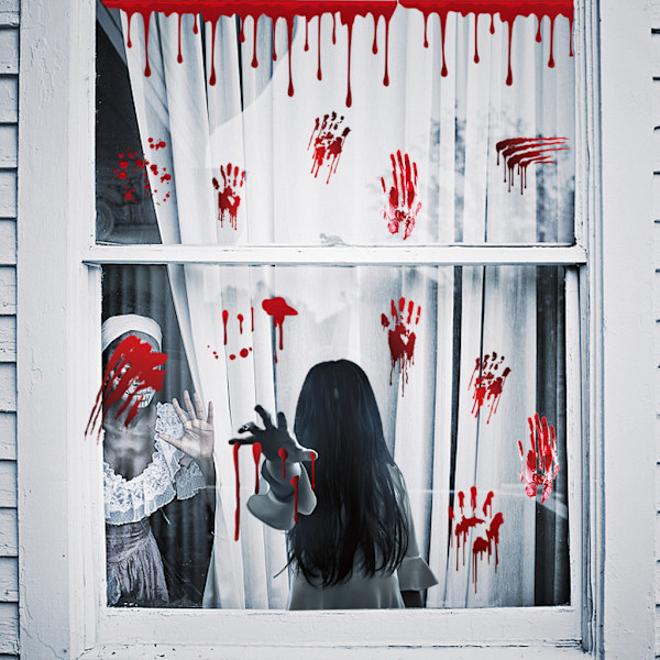 Uudet Halloween-ikkunatarrat, suuret pelottavat demonitarrat