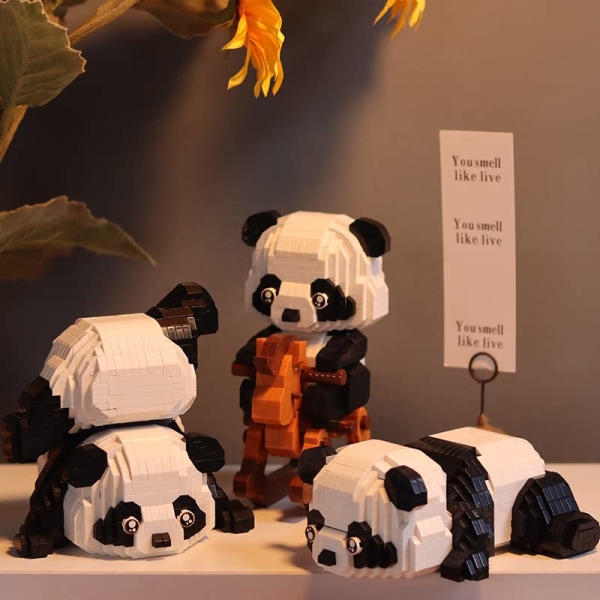 1 laatikko Panda-miniatyyrirakennuspalikoita