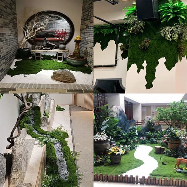 100cm * 100cm simuleret mos græstæppe, grøn mos buleplante