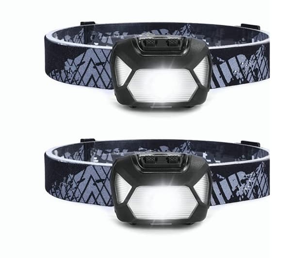 2 stk Kraftige Ladbare LED-Hodelykter, D500 USB LED Hodelykt