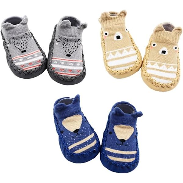 3 par Non-Slip Babysockor, B