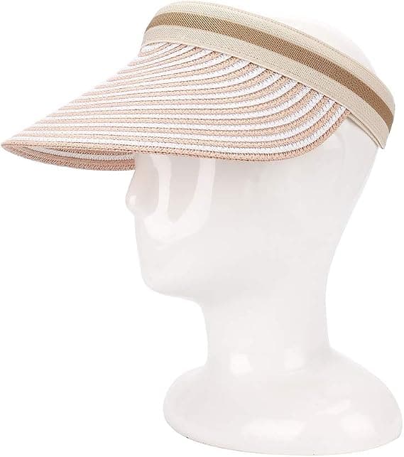 Sommarhatt för kvinnor med bred brätte, rosa halmhatt
