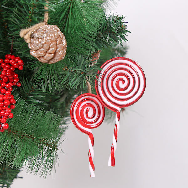 Julgranspynt i form av lollipop, juldekorationer