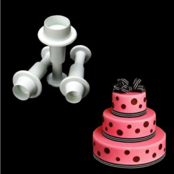 Sett med 3 Pusher-kuttere, Plast, Hvit, 2,6 cm 2,2 cm 2 cm