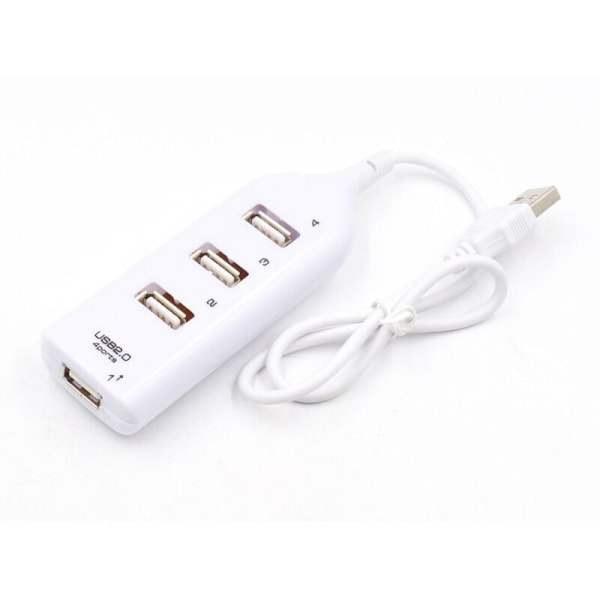 （White）USB 2.0 Multi-USB Splitter High 4 Port USB Adapter for Lap