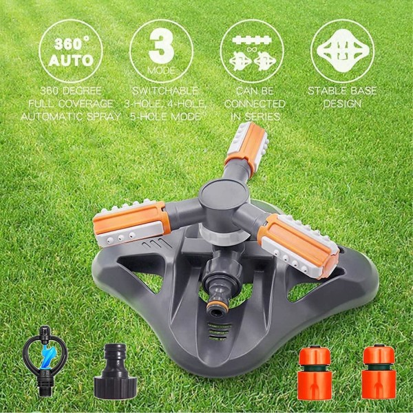 Trädgårdssprinkler, Automatisk 360° Rotationsbar Justerbar Trädgård
