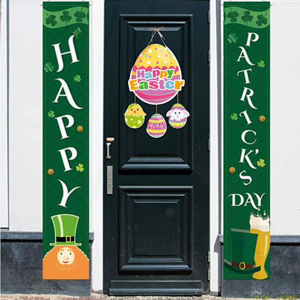 Påskdekorationer för vägg, Happy Easter-skyltar, vårlov, inomhus och utomhus