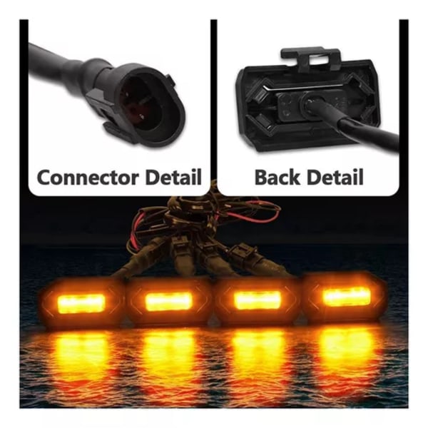 Auton etu-grillin LED-valot, 4 kpl, Lá
