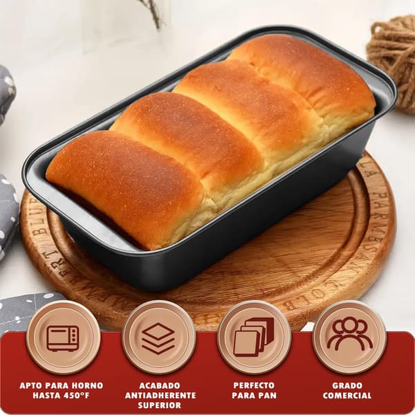 2-delt Brødform, Non-Stick, Premium Kulstofstål Bageform, Ideel til Dessert