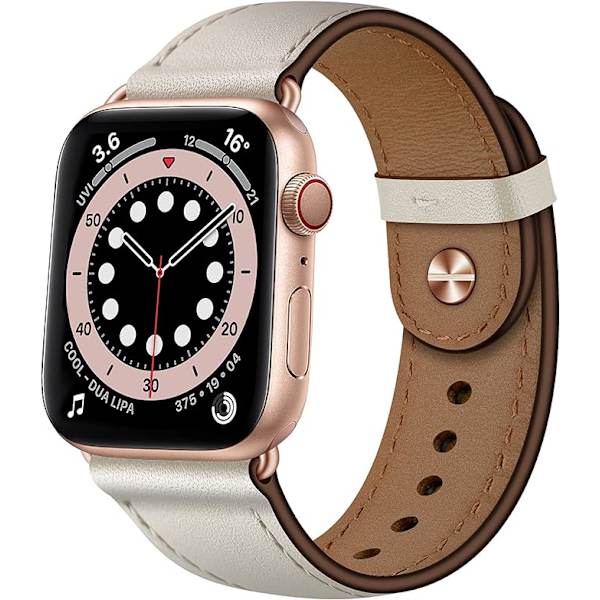 Kompatibel med Apple Watch-rem 49mm 45mm 44mm 42mm, ekte lær