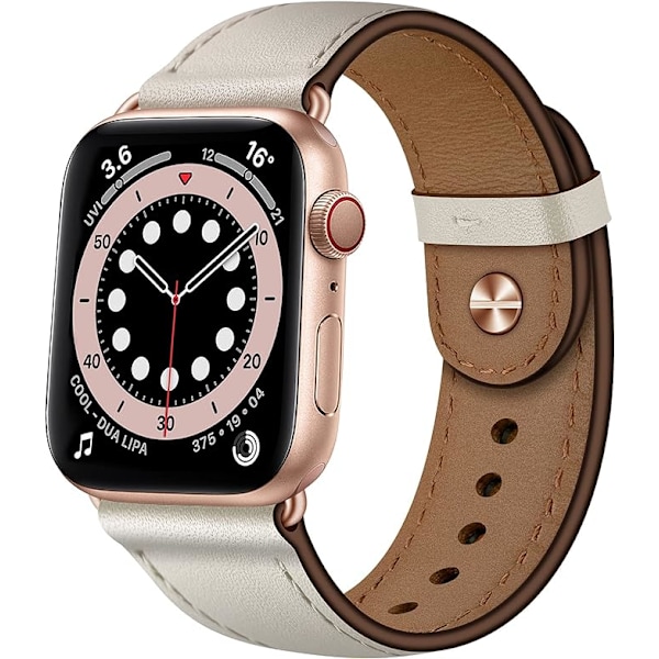 Yhteensopiva Apple Watch -rannekkeen kanssa 41mm 40mm 38mm, aito nahka