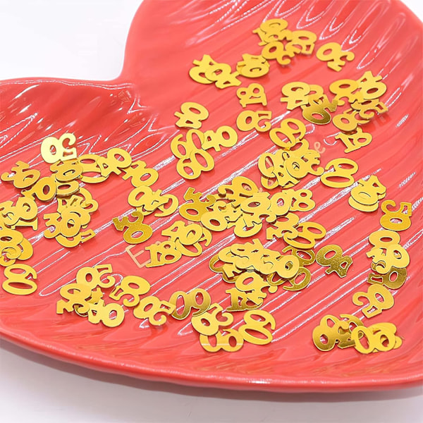18. syntymäpäiväkonfetti, kultakonfetti 80 15g pöytäkonfetti numerokortilla
