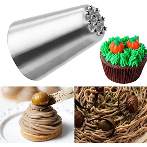 Sett med 3 rustfrie cupcake-isingstips