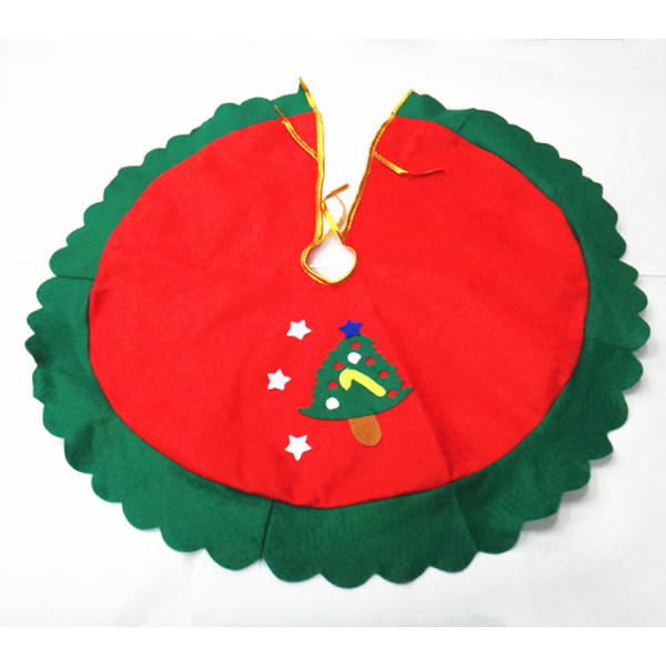 1 Styck Wave Green Edge Applique Tree Skirt 60cm Small Christmas