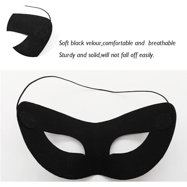 Sort maskerademaske, Halloween maskerade masker, sort mardi