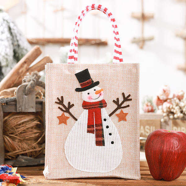 Linen gavepose med 3D-broderi 19 * 15cm  3 stk