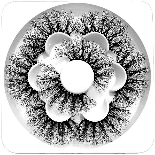 Falske øyevipper Håndlagde vipper 25mm 8d Fluffy Volume Dramatiske Wispy Lange Falske øyevipper Myke Gjenbrukbare Falske øyevipper Pakke 4 Par D