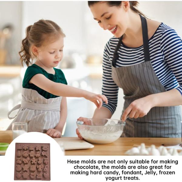 Jule-Chokoladeforme, 1 stk. af 25 Jule-Non-Stick Silikonforme til Slikbagning, Sød Geleform, Bagningsværktøj, DIY Chokolade Kager