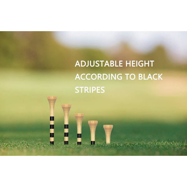 Bambusgolftee 70mm, 100-pack, Svart