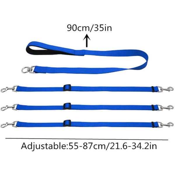 1kpl (sininen) koiran talutushihna köysi koiran talutushihna 3 irrotettavaa koiran talutushihnaa