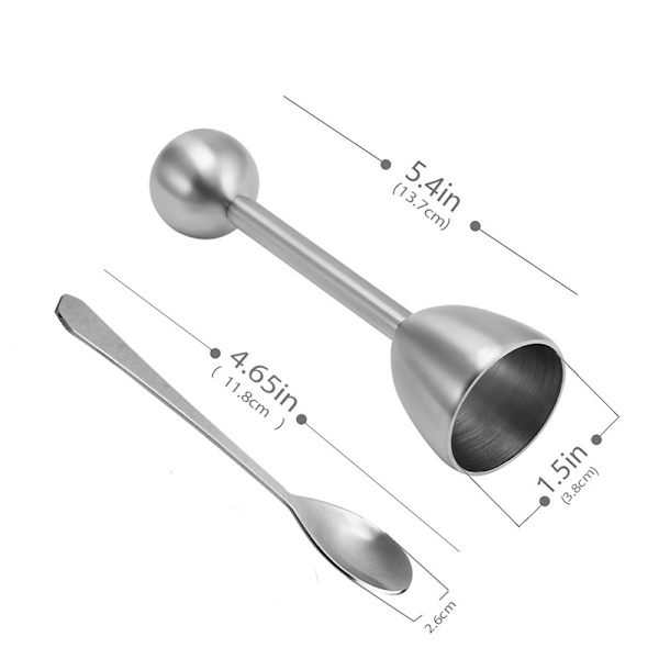 1 eggbeholder og 1 åpen eggkopp, 2 vispegafler, originalt egg
