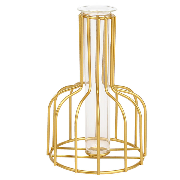 Glasformering Station med Metalramme, Guld Blomster Vase, Tes