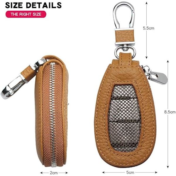 Universell Premium Bilnyckel Fodral Äkta Läder Bil Smart Key