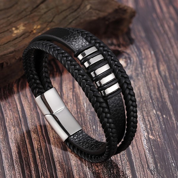Rem A sort B 19cm, titanium stål læderrem