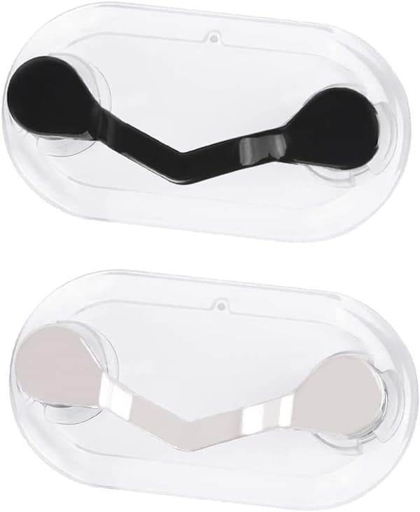 Sort+Sølv Magnetisk Brilleholder, 2 Pakker Rustfrit Stål