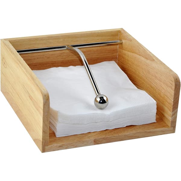 Eitida Serviet Holder/Dispenser, Massivt Træ, Rustfrit Stål
