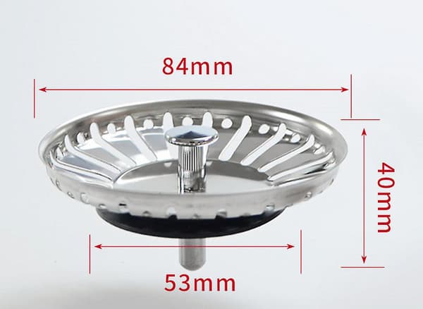 2 st diskhossil/diskpropp diskstopp hål kök/badrumssil diameter 84mm med kulände, rostfritt stål