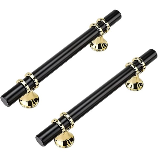 5 stk. Vintage Greb 160mm Sorte Møbelgreb Guld Skuffe