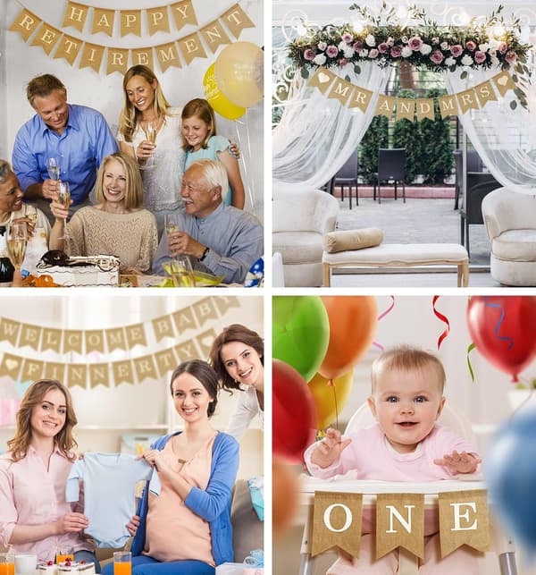 DIY Personlig Banner Kit, Tilpasselig Burlap Banner Kit til