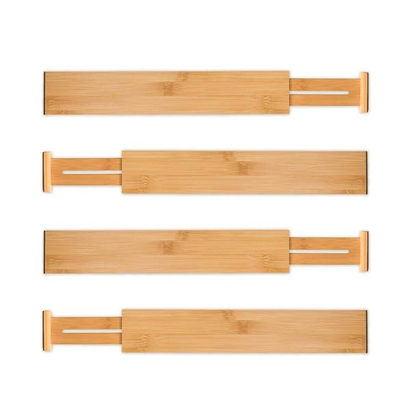 Utdragbar bambu-lådfördelare (4-pack) för kök