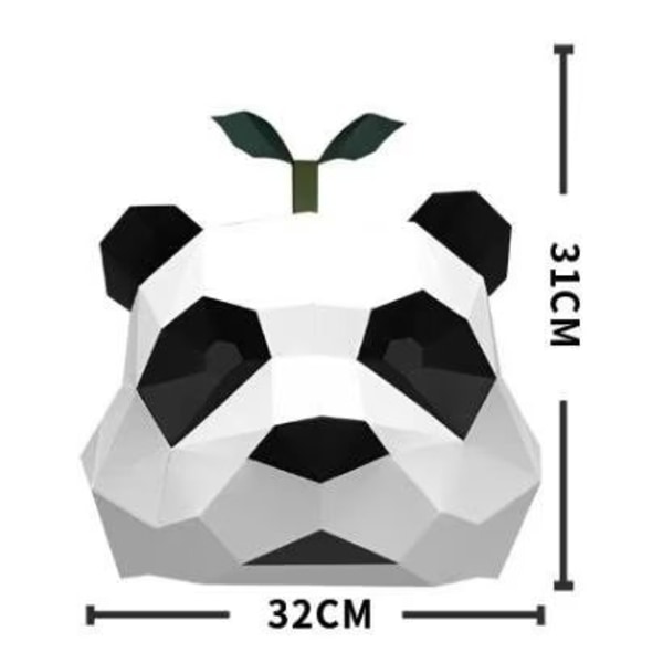 1 kpl Panda Päähineet 3D Paperiveistos Käsintehty tee-se-itse eläin