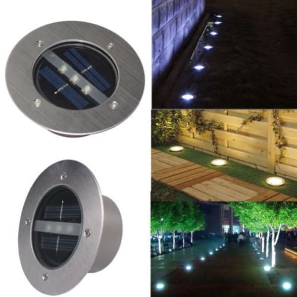 Set med 2 moderna Solar LED infällda markspotlights runda