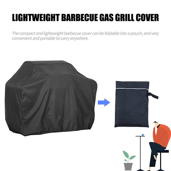 BBQ-grillin suojus, kaasugrillin suojus, 210D vedenpitävä, erittäin kestävä, pölytiivis, hiiligrilli, sähkögrilli