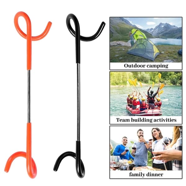 Hook Camping dobbelkrok Camping gulvlampe krok rustfritt stål