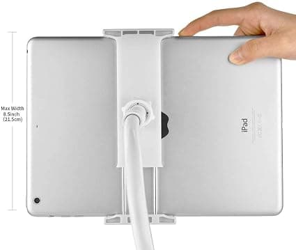 1 hvid svanehals tablet holder, justerbar tablet holder -