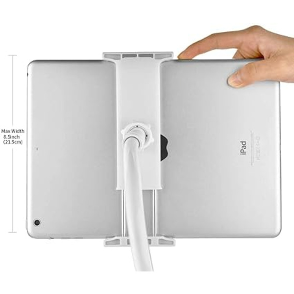 1 valkoinen joutsenkaula-tablettipidike, säädettävä tablettipidike -