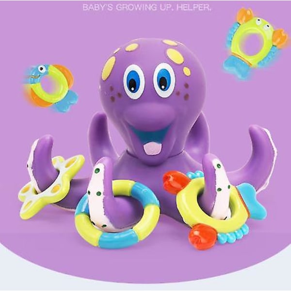 Dww-Octopus badelegetøj med - Interaktivt badelegetøj til babyer og børn - Flydende blæksprutte - 18+ måneder