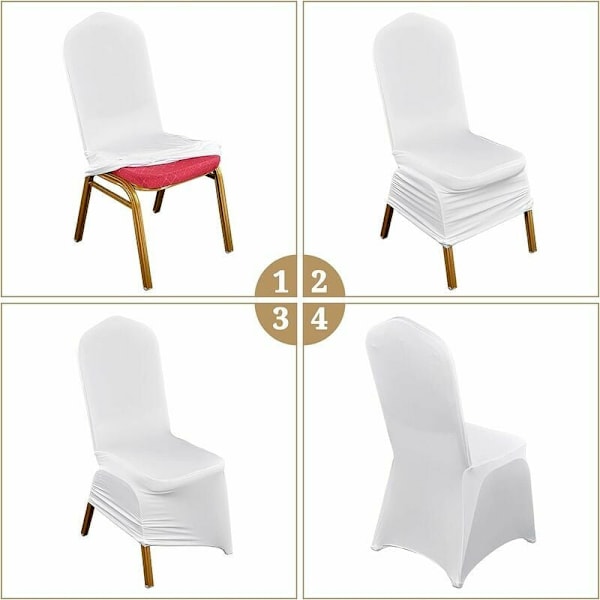 4-pack vita stolsöverdrag matsal stolsöverdrag spandex stolsöverdrag